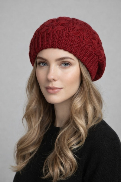 Şirin Giyim Aksesuar قبعة محبوكة للرسامين - قبعة شتوية أنيقة للنساء باللون ال...