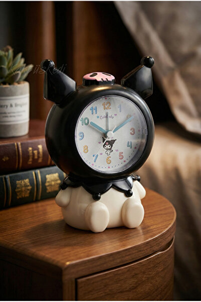 KaktüsKedi Sevimli Karakter Figürlü Alarmlı Çocuk Masa Saati - Dekoratif Eğit...