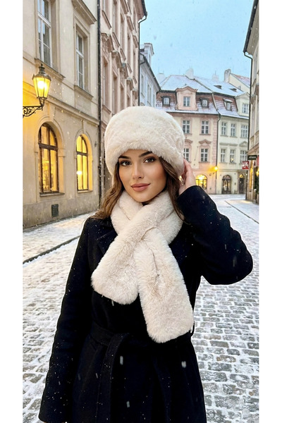 LAGRANZE قبعة دلو نسائية من القطيفة - طقم من قطعتين