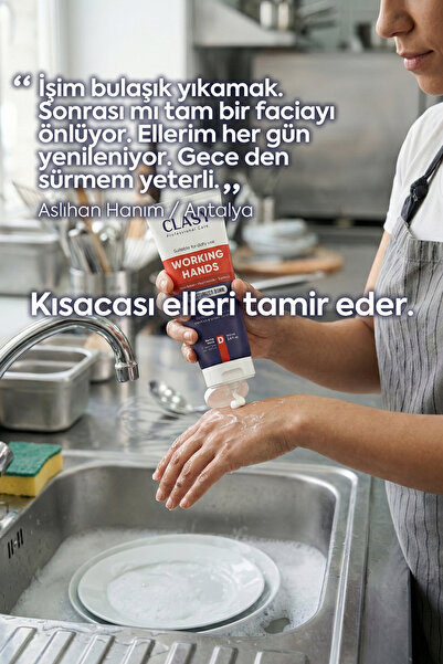 Clasy Care Working Hands Eller İçin Özel Yoğun Nemlendirici El Kremi