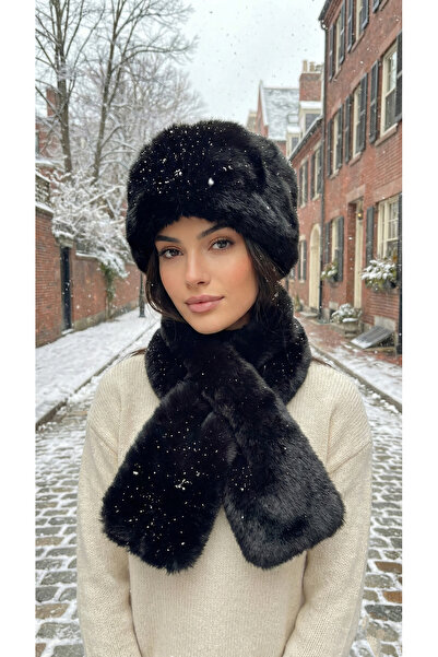 LAGRANZE Șapcă de pluș pentru femei - Set de 2 eșarfe