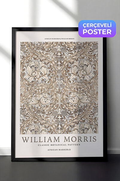 Postifull Siyah Çerçeveli Tablo, William Morris - African Marigold Comfort Se...