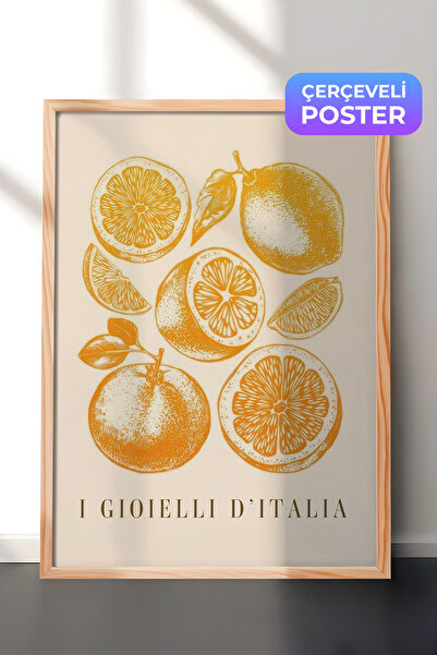 Postifull I Gioielli D'Italia Çerçeveli Tablo, Ahşap Çerçeve ve Poster, Duvar...