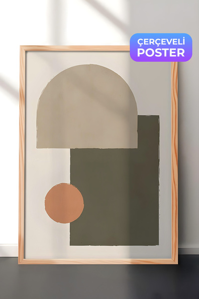 Postifull Slika u drvenom okviru, set postera i okvira, zemljana geometrija N...