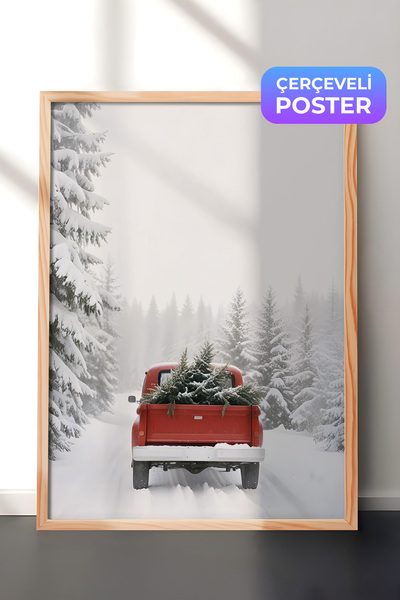 Postifull Vožnja kući za Božić i Novu godinu, slika, vertikalna zidna slika, ...