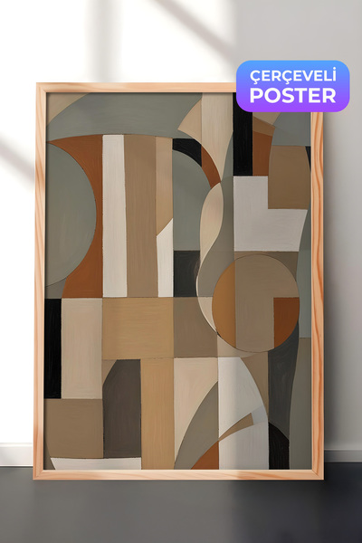Postifull Slika u drvenom okviru, set postera i okvira, oslikani oblici No1 C...