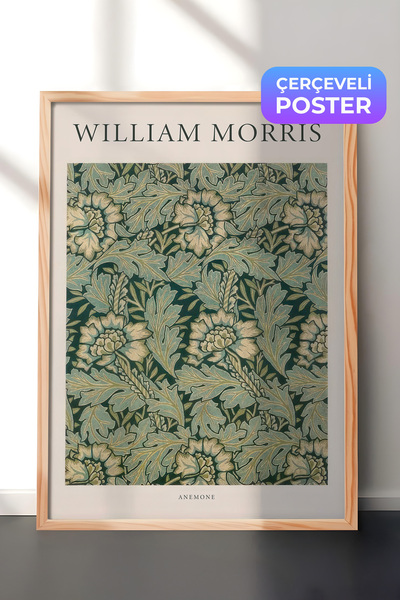 Postifull William Morris - Anemone Çerçeveli Tablo, Dikey Duvar Tablosu Comfo...