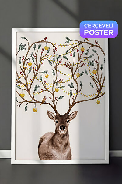 Postifull Slika u belom okviru, novogodišnji poster, novogodišnja dekoracija,...