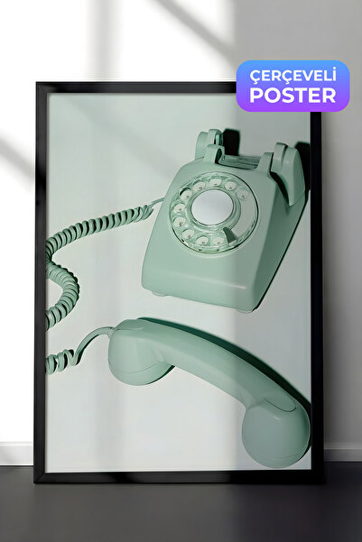 Postifull Pastelna slika u okviru telefona, crni okvir i poster, vertikalna z...