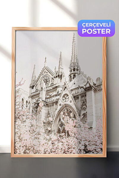Postifull Notre Dame u cvatu uokvirena slika, drveni okvir i poster, zidna sl...