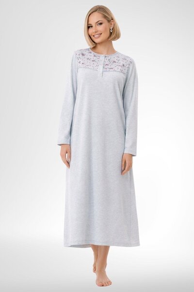 Mecit Pijama Mecit 6207 Mavi Büyük Beden Kadın Gecelik