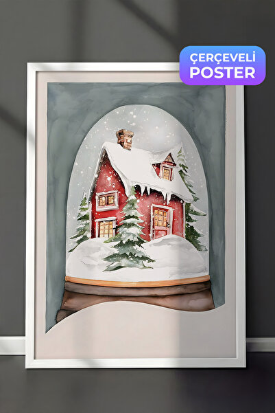 Postifull Slika u belom okviru, novogodišnji poster, novogodišnja dekoracija,...