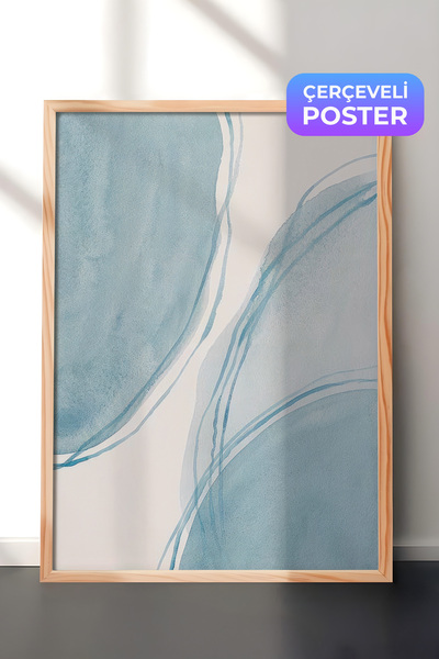 Postifull Akvarelne forme u uokvirenoj slici, drveni okvir i poster, zidna sl...