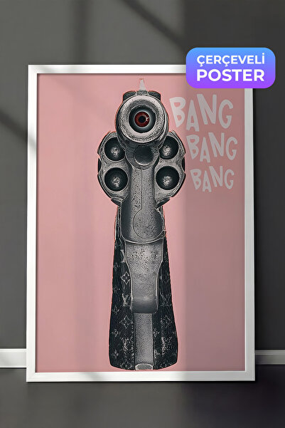 Postifull Slika u belom okviru, umetnički dizajn zidne slike, Bang, Bang, Ban...