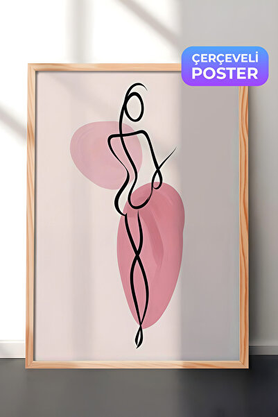 Postifull Slika u okviru sa linijama, drveni okvir i poster, vertikalna zidna...
