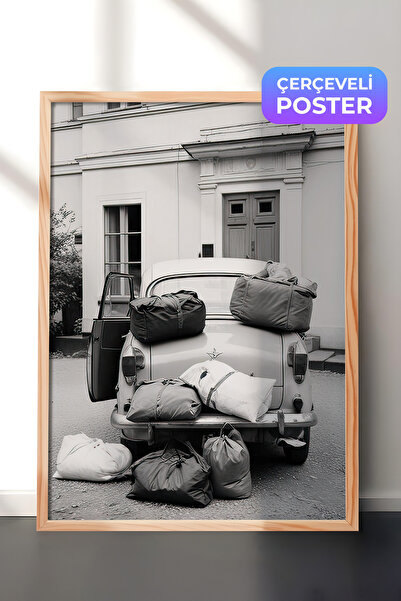 Postifull Vikend izlet ukrasna slika, drveni okvir i poster, zidna slika seri...