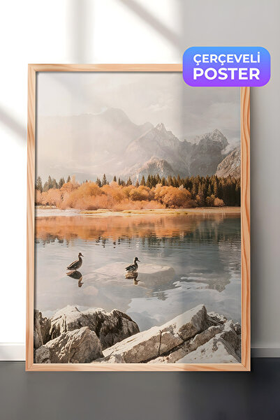 Postifull Morning Swim Çerçeveli Tablo, Ahşap Çerçeve ve Poster, Dikey Duvar ...