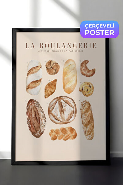 Postifull La Boulangerie No1 Uramljena Slika, Crni Okvir i Poster, Zidna Slik...