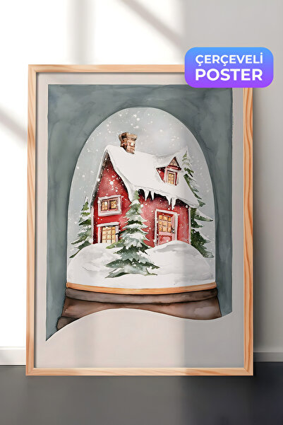 Postifull Slika u drvenom okviru, novogodišnji poster, novogodišnja dekoracij...