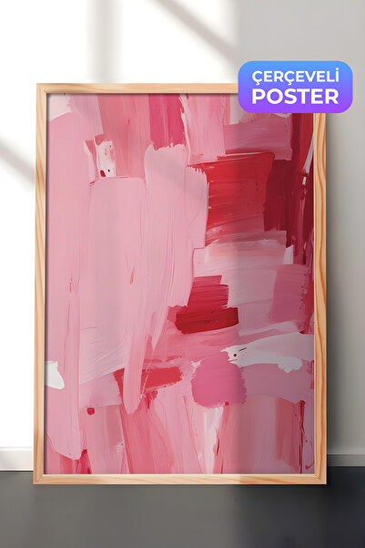Postifull Slika u ružičastom ulju, drveni okvir i poster, vertikalna zidna sl...