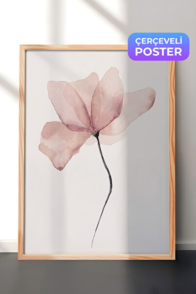 Postifull Slika u akvarelu sa cvetnim motivima u ramu, drveni okvir i poster,...