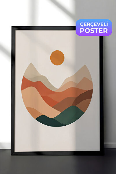 Postifull Slika u okviru sa zemljom, crni okvir i poster, vertikalna zidna sl...