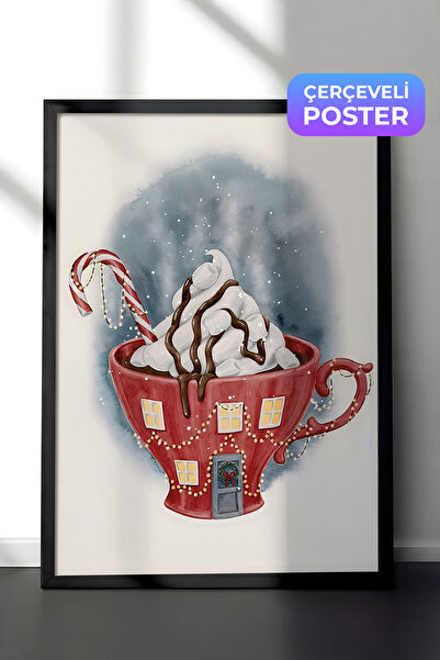 Postifull Slika u crnom okviru, uokviren novogodišnji poster, novogodišnja de...