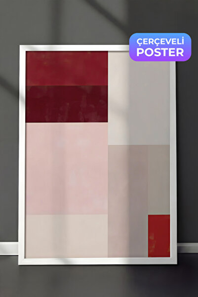 Postifull Slika u belom okviru, zidna slika, serija komfora sa blokovima crve...