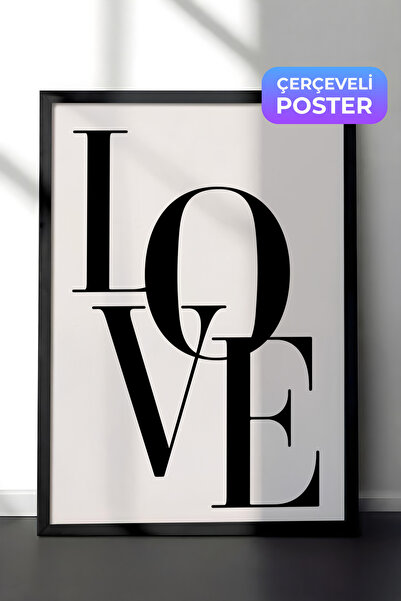Postifull Ljubavna slika u bež okviru, crni okvir i poster, vertikalna zidna ...