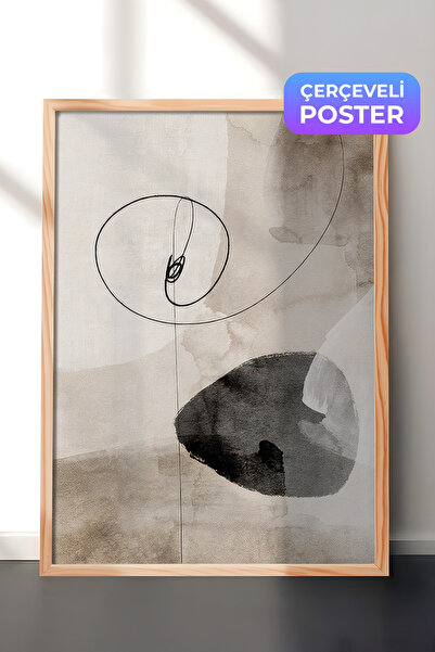 Postifull Watercolor Strokes No1 Çerçeveli Tablo, Dikey Duvar Tablosu Comfort...