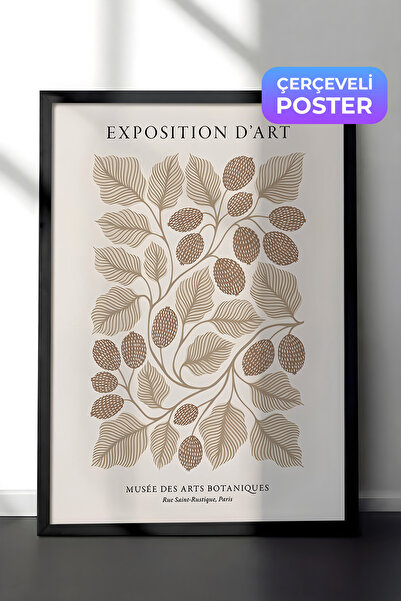 Postifull Siyah Çerçeveli Tablo, Poster ve Çerçeve Seti, Arts Botaniques Comf...