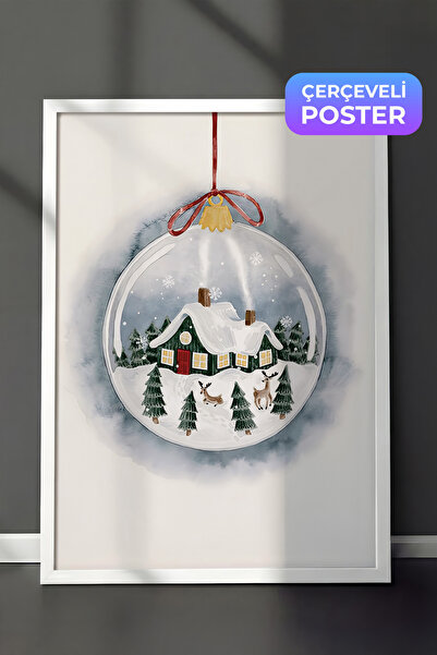 Postifull Slika u belom okviru, novogodišnji poster, novogodišnja dekoracija,...