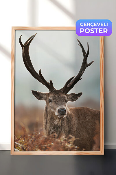 Postifull Slika uokvirena jelovim jelenom, drveni okvir i poster, vertikalna ...