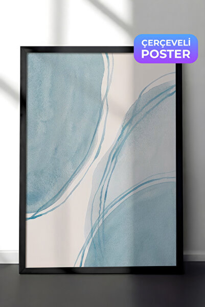 Postifull Akvarelne forme u uokvirenoj slici, crni okvir i poster, zidna slik...