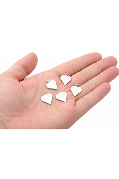 Flower 20 Adet - Kalp Kolye Ucu, Metal Kalp, Sallantı Uc, Küpe Ucu, Kalp Figü...