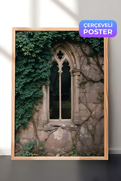 Postifull Slika uokvirena prozorom u šumi, vertikalna zidna slika, serija Com...