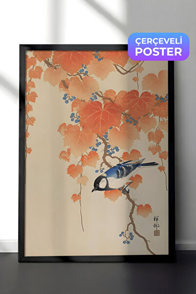 Postifull Crna uokvirena slika, set postera i okvira, Ohara Koson - Serija Ud...