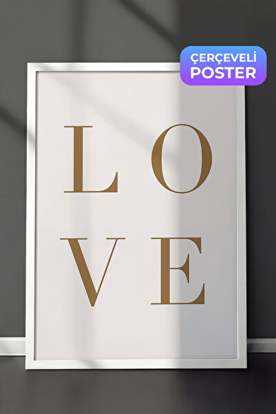 Postifull Zlatna ljubav u uokvirenoj slici, beli okvir i poster, vertikalna z...