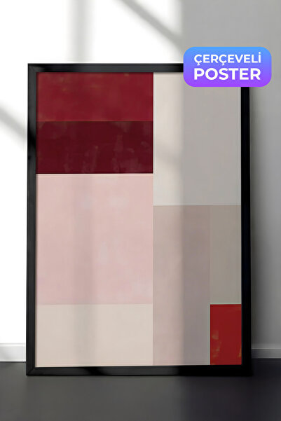 Postifull Crna uokvirena slika, set postera i okvira, serija komfora u crveni...