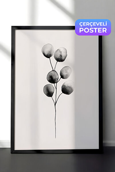 Postifull Eucalyptus Watercolour Çerçeveli Tablo, Dikey Duvar Tablosu Comfort...