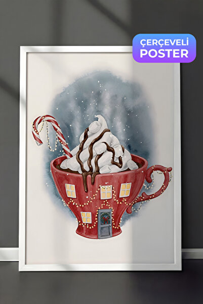 Postifull Slika u belom okviru, novogodišnji poster, novogodišnja dekoracija,...