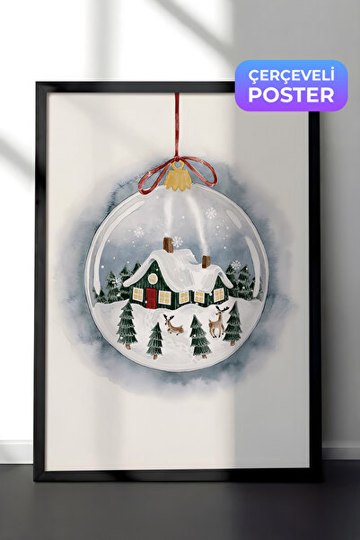 Postifull Slika u crnom okviru, novogodišnji poster, novogodišnja dekoracija,...