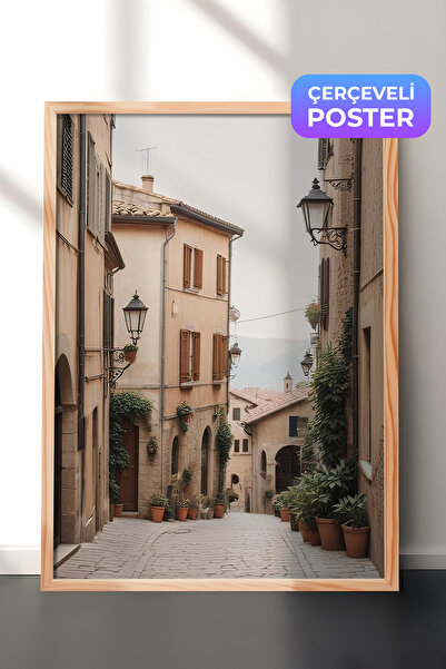 Postifull Slika u ramu Stari grad Italije, drveni okvir i poster, zidna slika...