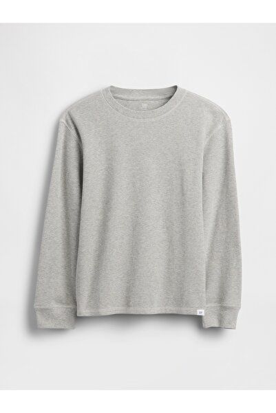 GAP Erkek Çocuk Gri Waffle T-Shirt