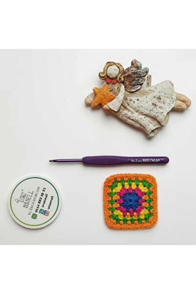 urzsmell إبرة كروشيه بنفسجية بمقبض سيليكون من شوما، قطعة واحدة، إبرة كروشيه ب...