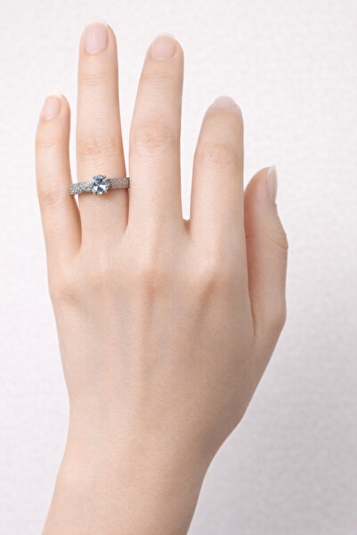 bluecatbijouterie خاتم زركون مرصع بحجر واحد