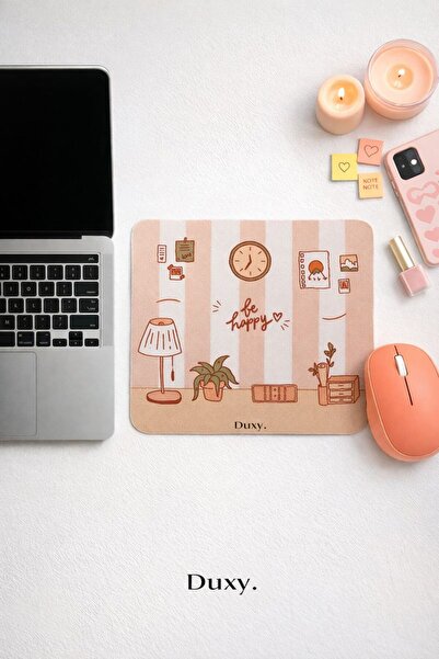 Duxy Desenli Mouse Pad, 23x19 cm, Kaymaz Taban, Ev, Ofis ve Oyun için Rahat v...