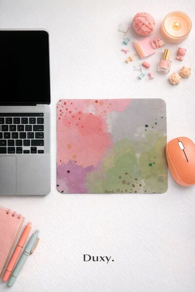 Duxy Renkli Mouse Pad, 23x19 cm, Kaymaz Taban, Ev, Ofis ve Oyun için Rahat ve...