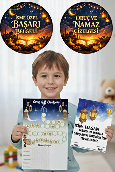 Kt Grup Kişiye İsme Özel Çocuklar Için Ramazan Ayı Oruç Ve Namaz Çizelgesi - ...
