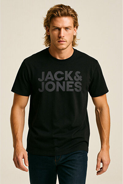 Jack & Jones Pánské tričko s potištěným logem Crew Neck – Corplogo